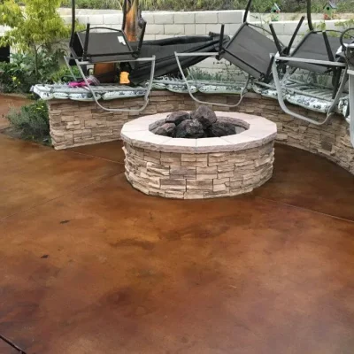 Stained concrete patio