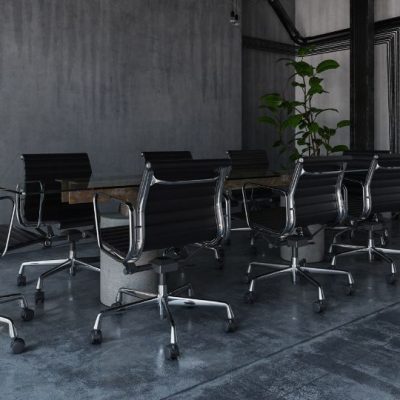polished concrete floor office space