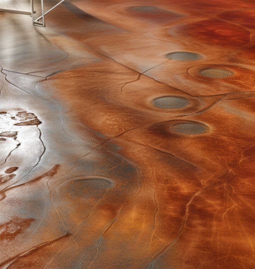 red stained concrete